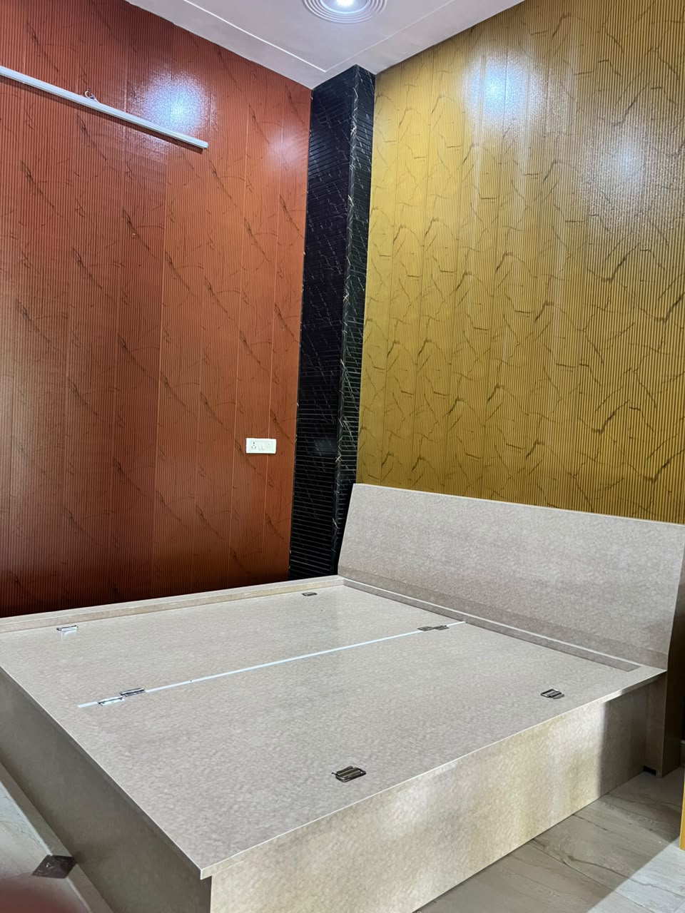UPVC Double Bed with Metallic Copper Fluted Cladding, Sector 15 Hisar